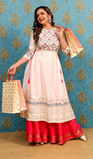 Floral Embroidered Anarkali Set