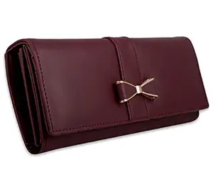 ALSU Women's Maroon Faux Leather Hand Wallet Clutch Trendy