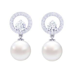 Clara 92.5 Sterling Silver Swiss Zirconia Pearl Earrings